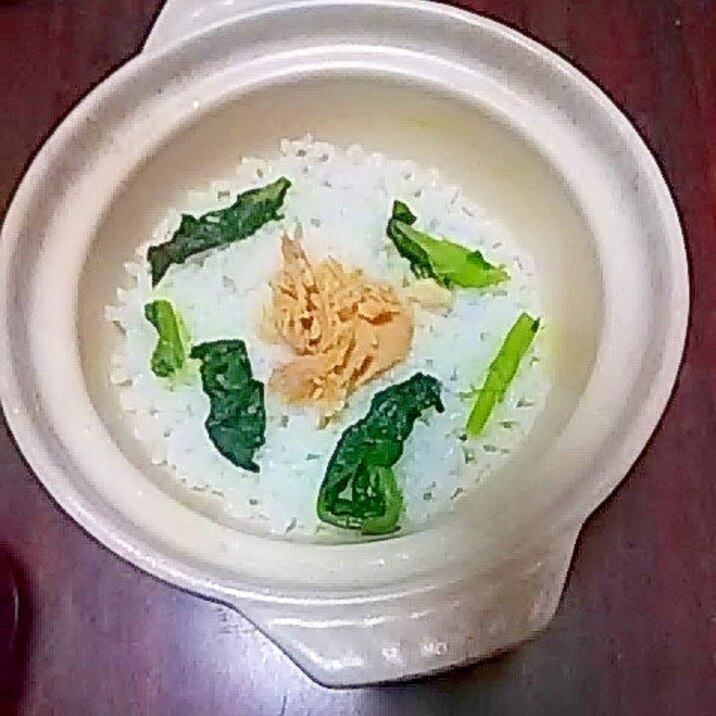 ツナと小松菜の土鍋ご飯